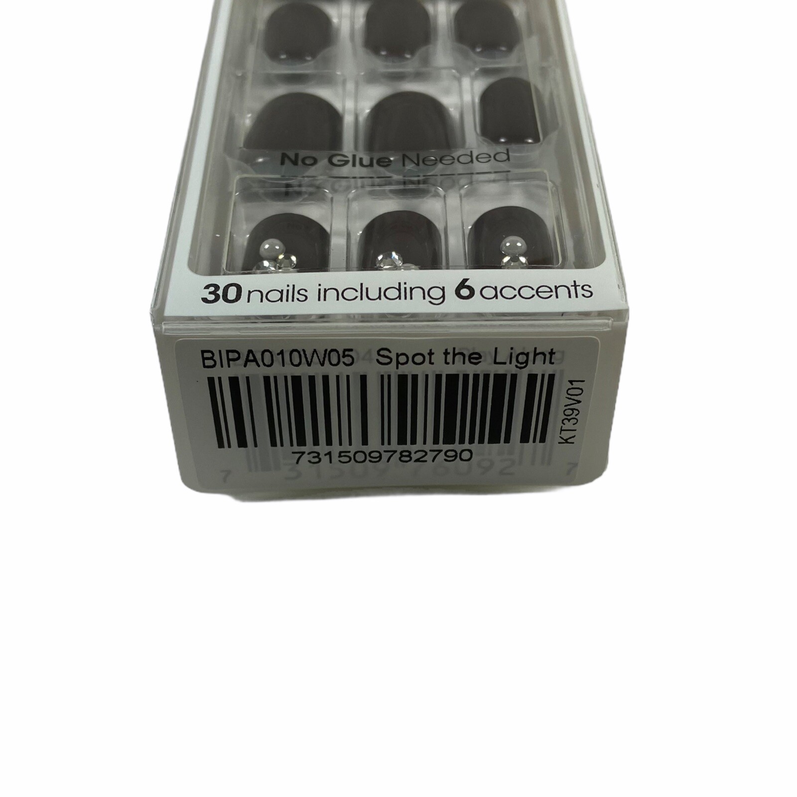 NEW Kiss Nails Impress Press on Manicure Short Maroon Burgundy Silver Gems