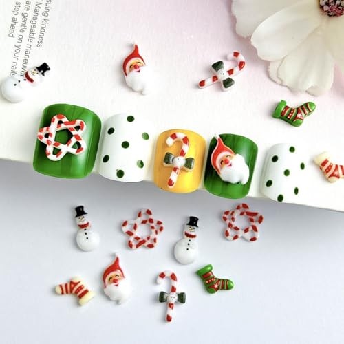 54PCS 3D Christmas Nail Art Charms Christmas Resin Nail Charms Snowman Style-4