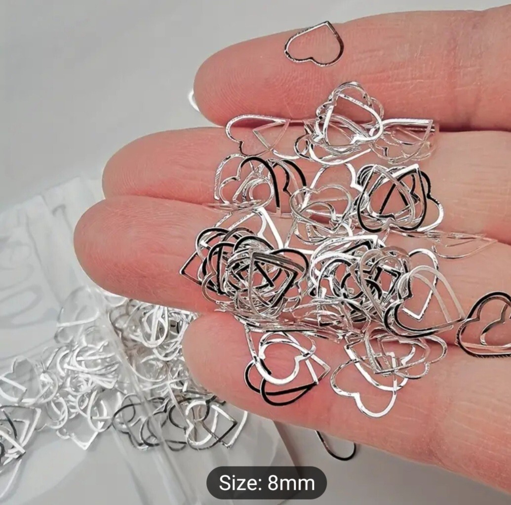 Lot 3 Styles 30 Pcs Silver Butterflies Gold Hearts Silver Hearts Nail Art Charms