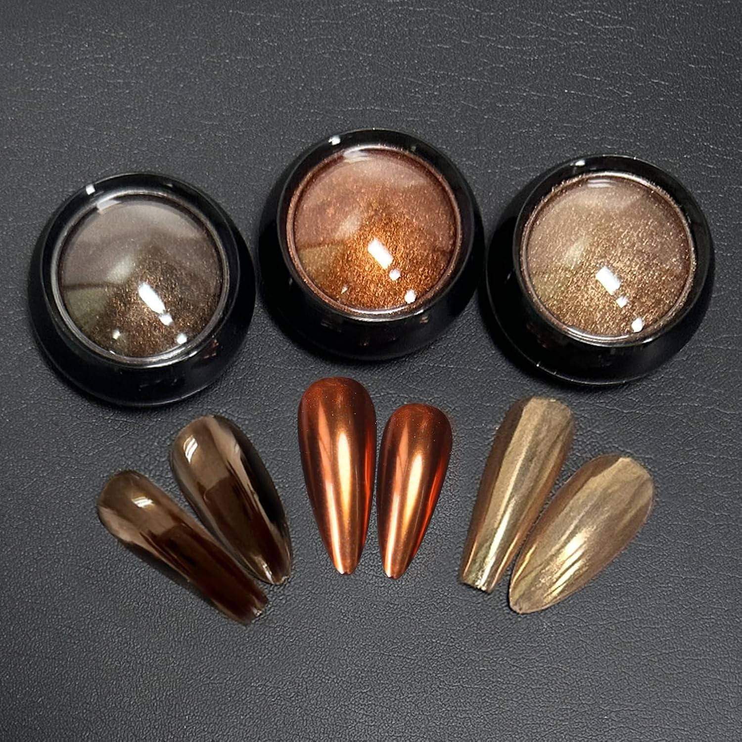 3 Jars Pink Chrome Nail Powder Kit – Metallic Mirror Effect Nail Art Powder for