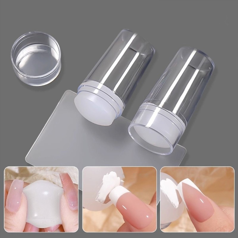Easy to Clean Silicone Stamps with Scraper for French Nail Fashion Nail Designs