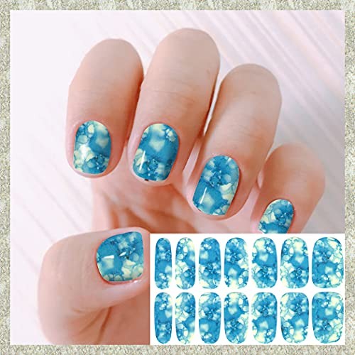 20 Sheets Marble Peel and Stick Nail Polish Strips – Candy Marble Design-2