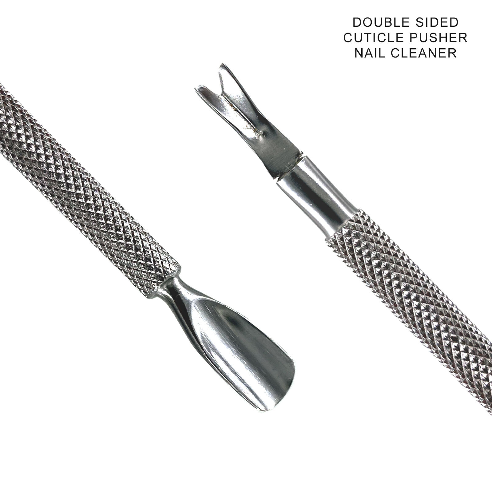Dual Cuticle Pusher Cleaner Trimmer Manicure Pedicure Nail Care Spa Salon Tool