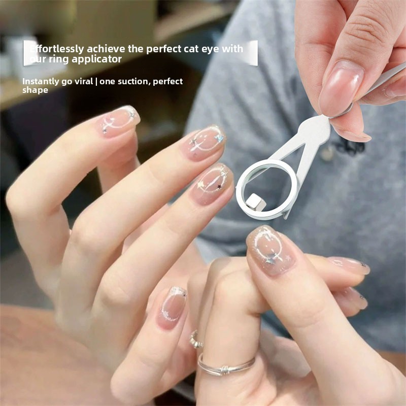 Double-head French Nail Art Magnet Set 3D Strong Cat Eye Magnet Nail Art Gel Pol