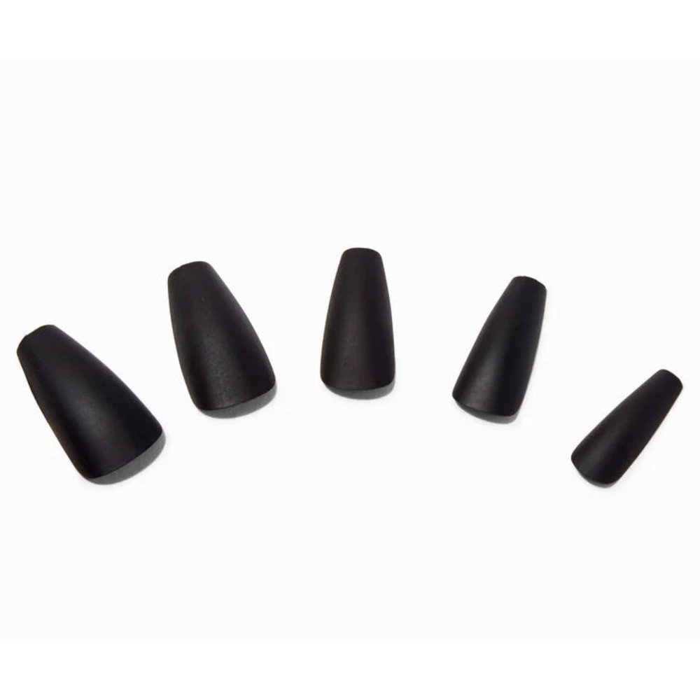 Claires Vegan Matte Black Medium Press On Fake Nails 24 Count