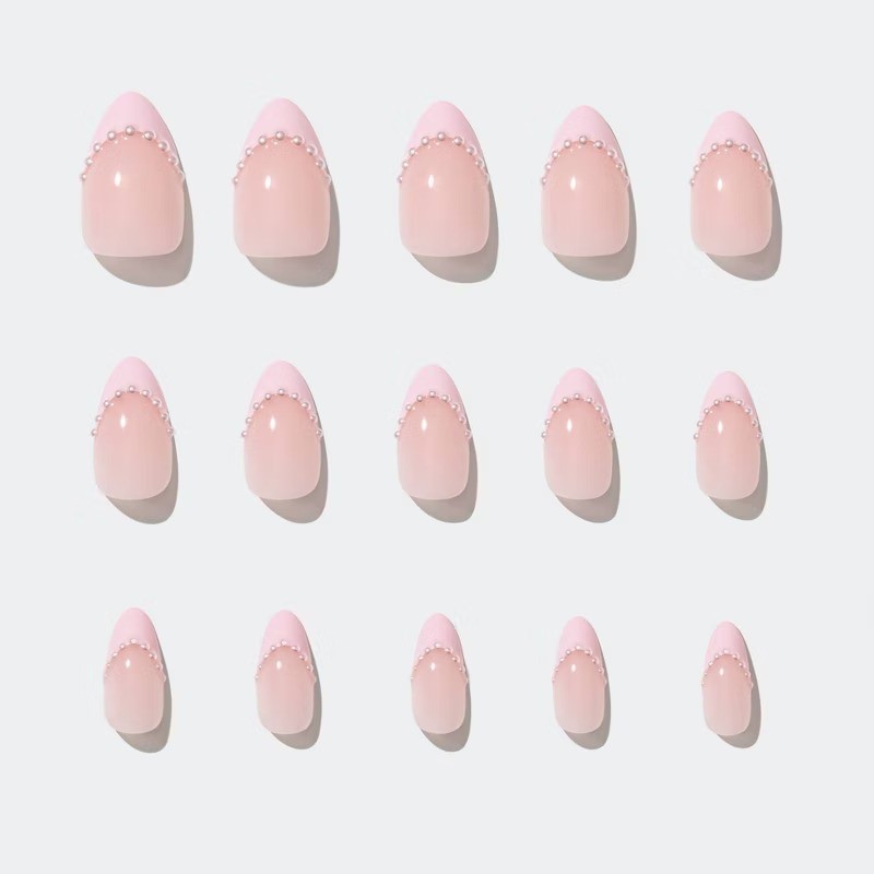 Pink Me Up Fake Nails: Almond Shape, Gloss Finish, 30 Pieces