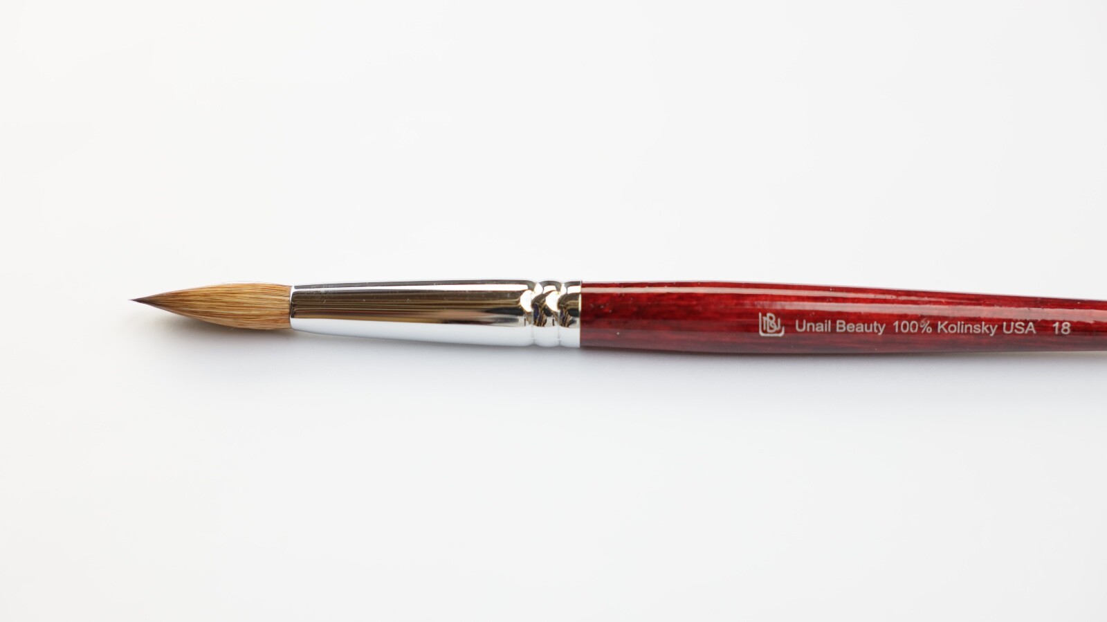 Authentic Unailbeauty 100% Kolinsky Acrylic Nail Brush Round Wood Handle Size#18