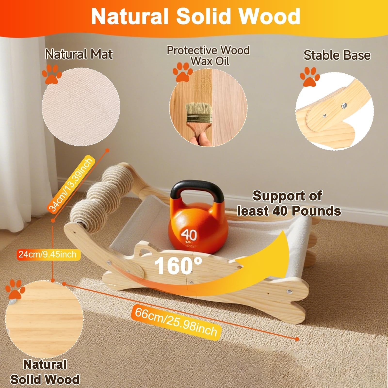 3-in-1 Cat Scratcher Bed for Indoor Cats Sisal Scratcher & Hammock Lounge wit…