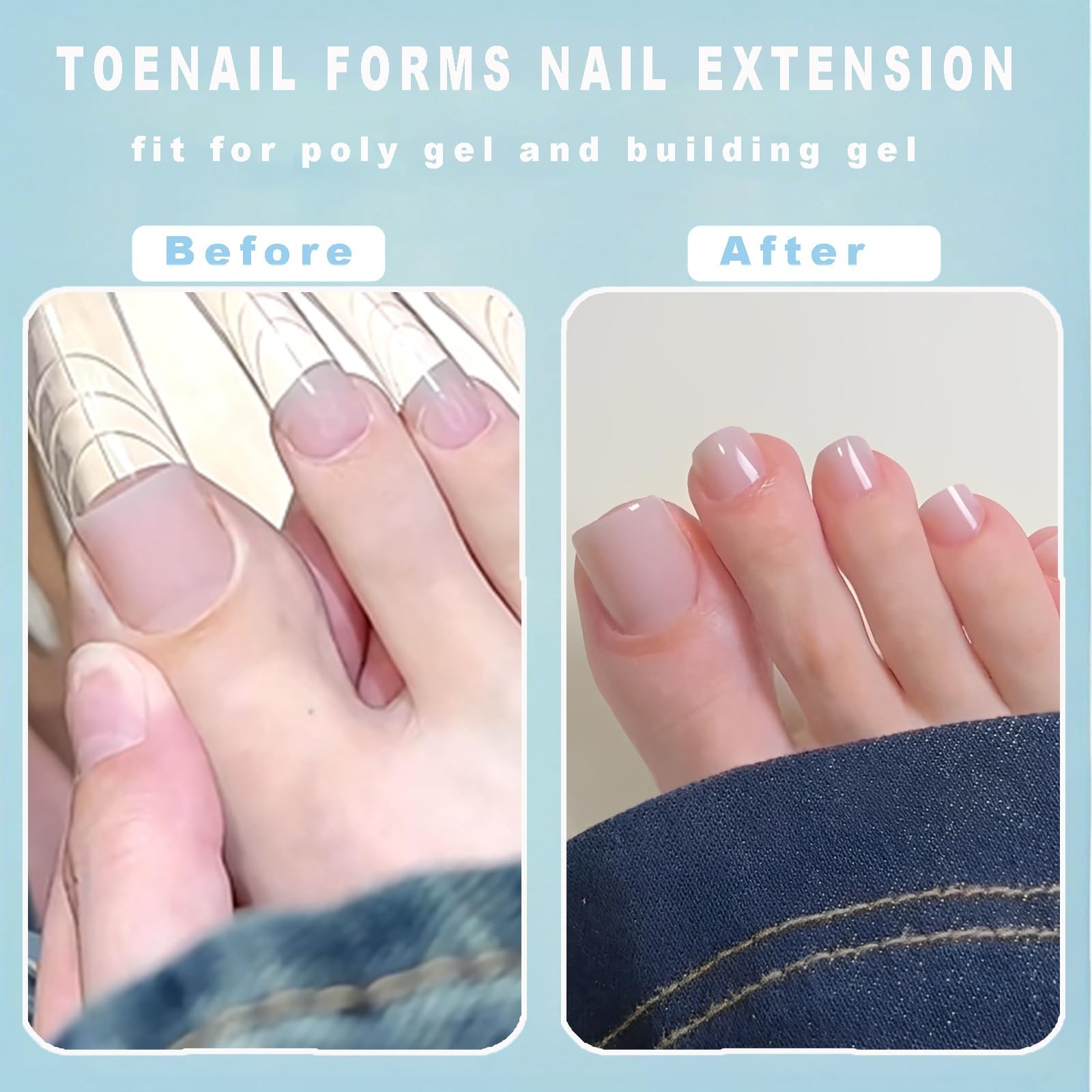 ASONRL Toe Dual Nail Forms for Poly & Builder Toenail Extension – 120Pcs Reus…