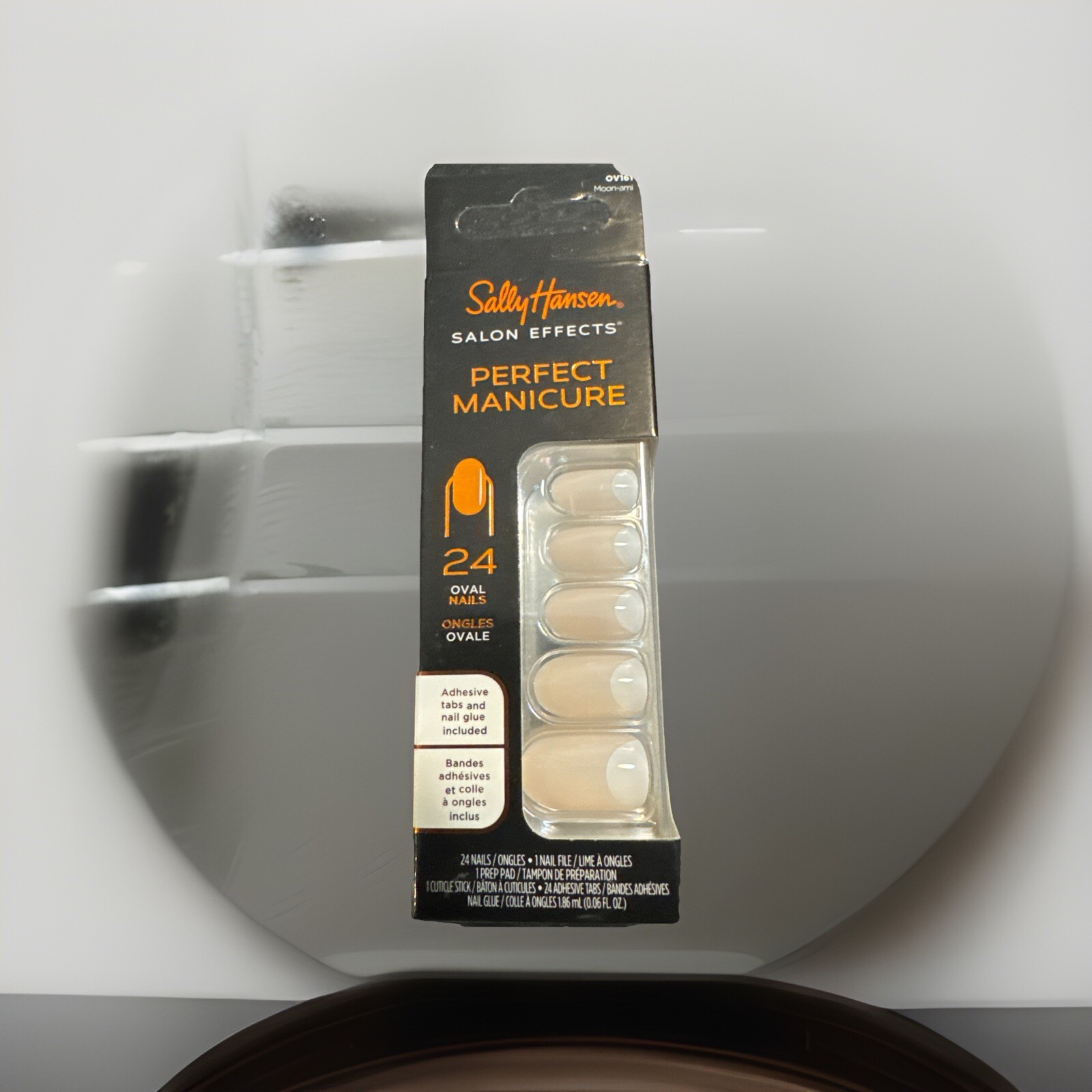 Sally Hansen Salon Perfect Manicure Moon-ami 24 Oval Press On Nails French Tip