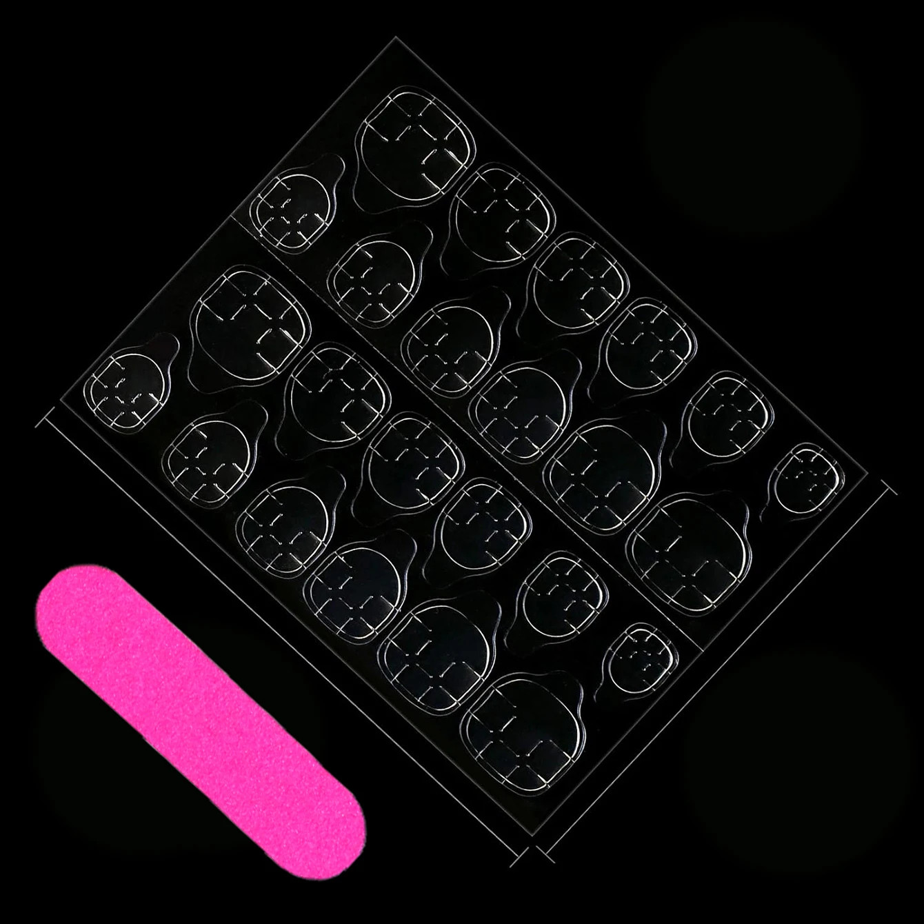 24PCS Solid Hot Pink Short Square Press On Toenails Seamless Fit Fake Acrylic