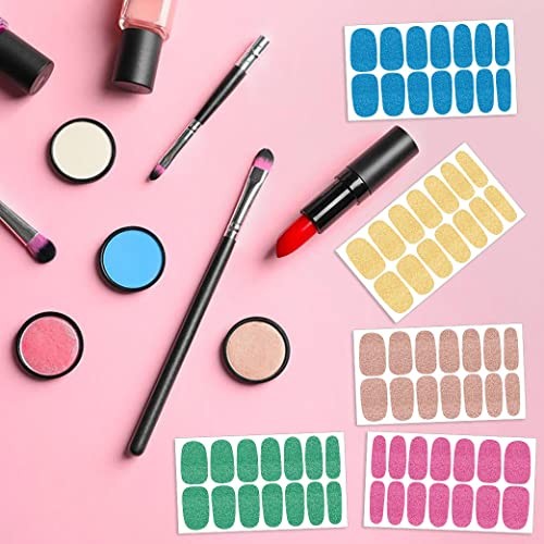 336 Pieces 24 Sheets Solid Color Nail Polish Strips Colorful Nail Vibrant