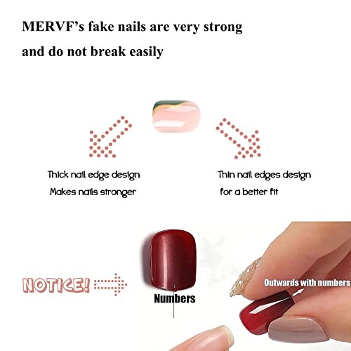 Short Press On Nails – Green French Tip with Gold Design, 24pc 220 Green