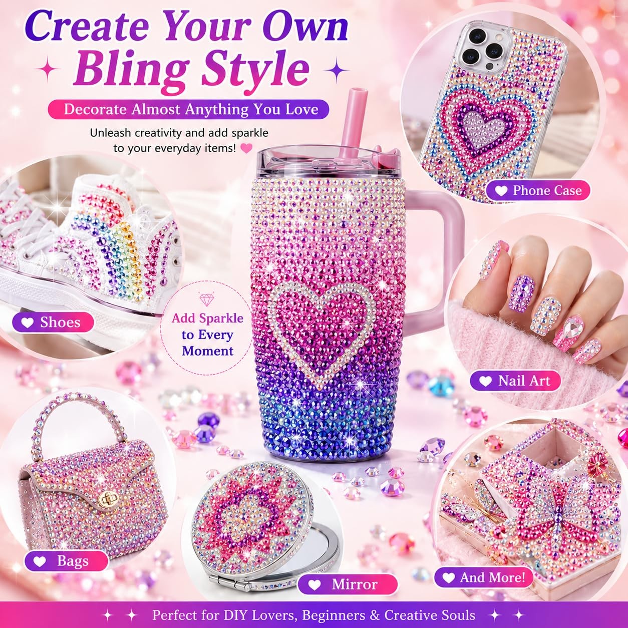 40000Pcs 40 Colors Jelly Resin Kit, Bedazzling Kit, Bedazzler Kit with Rhines…