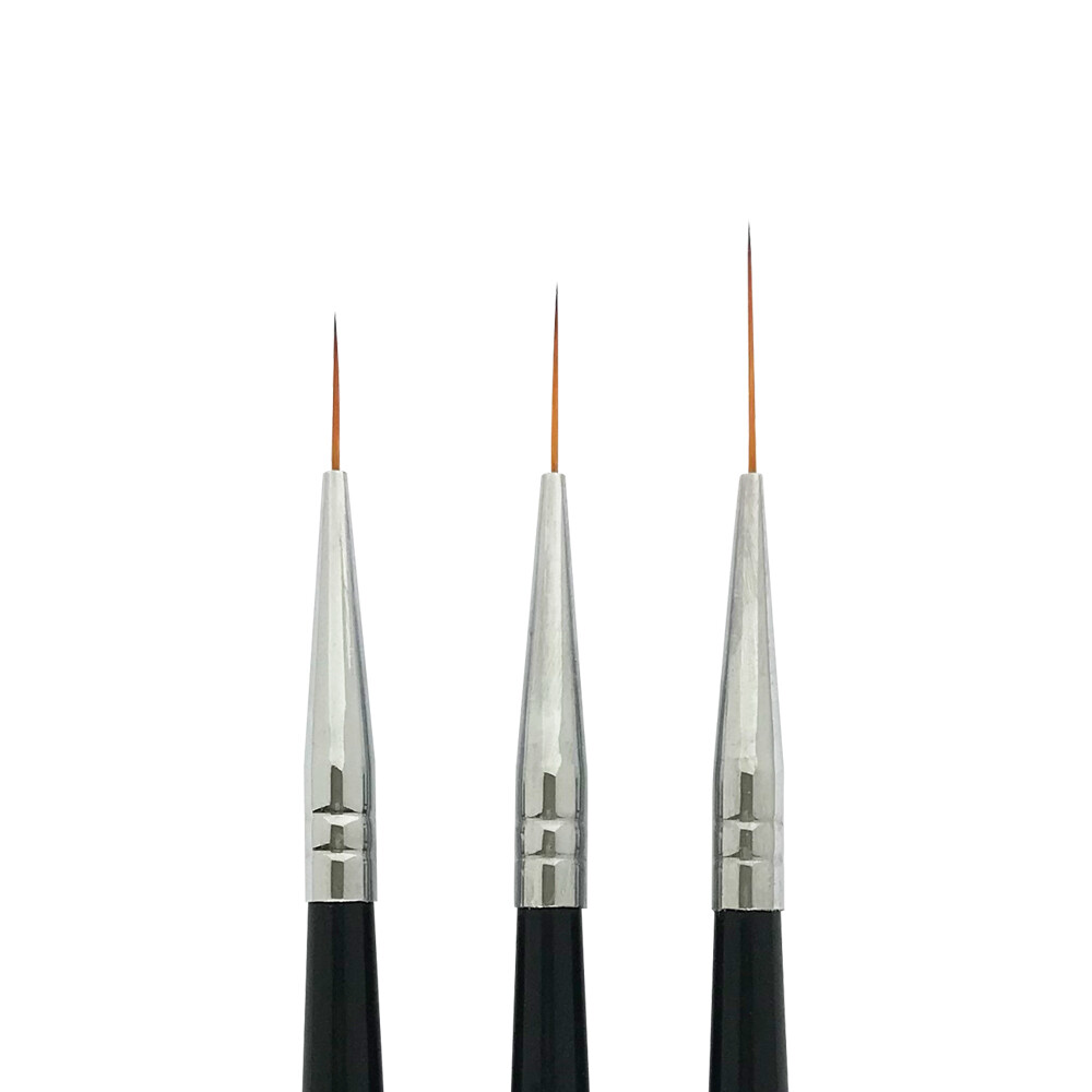 Winstonia Nail Brushes Set 3pc Long Striping Brush Acrylic Striper Pen Manicure