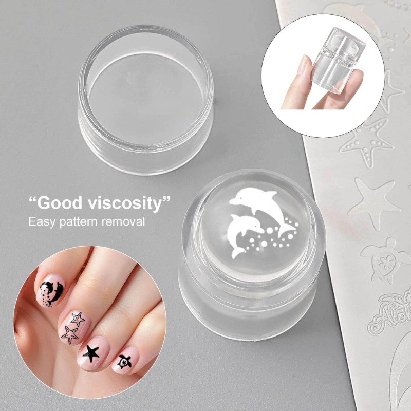 Travel Friendly Silicone Nail Stamp Tool Mini Size For Professional Art