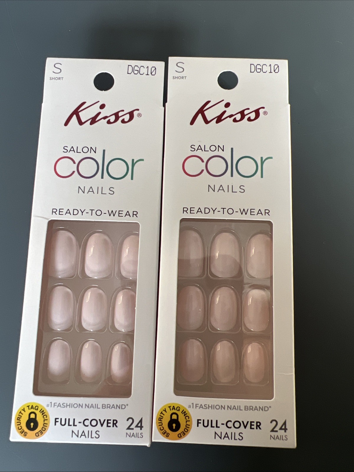 2~Kiss Salon Color SHORT Length Glue On Nails~24 Nails Per Box~NEW~Pink~”Spunky”