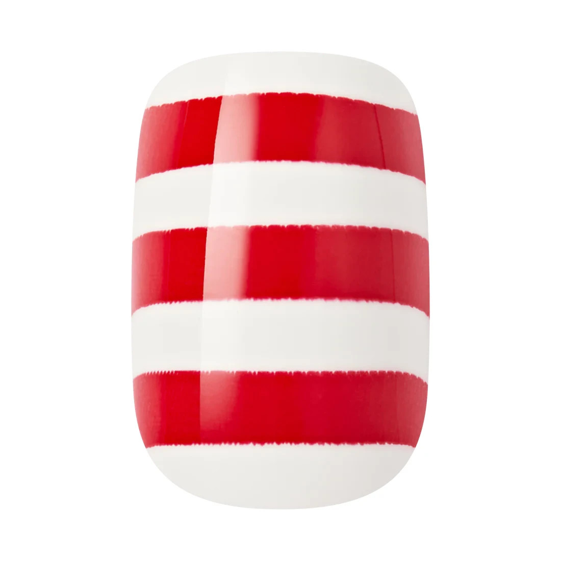 KISS 32 GLUE ON NAILS SHORT SQUOVAL RED, WHITE & BLUE MELODY IN MOTION FLAG NEW