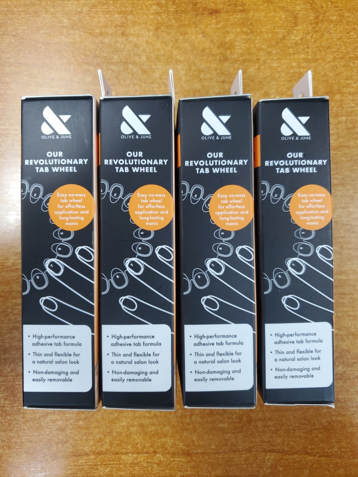 4 Pk: Olive & June Press On Nails The Super Stick Mani Sneaky Cats (9466) -R9P6b