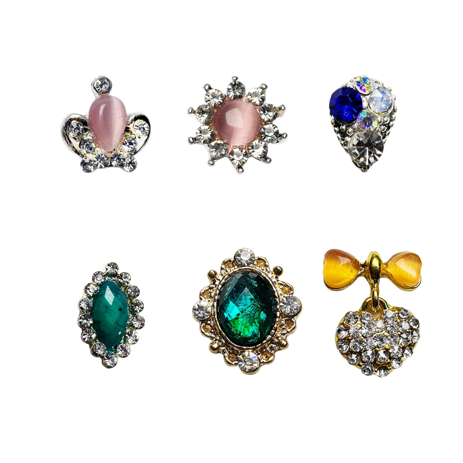 5 Crystal Rhinestones Opal Alloy Charms Nail Art Crafts DIY Decoration