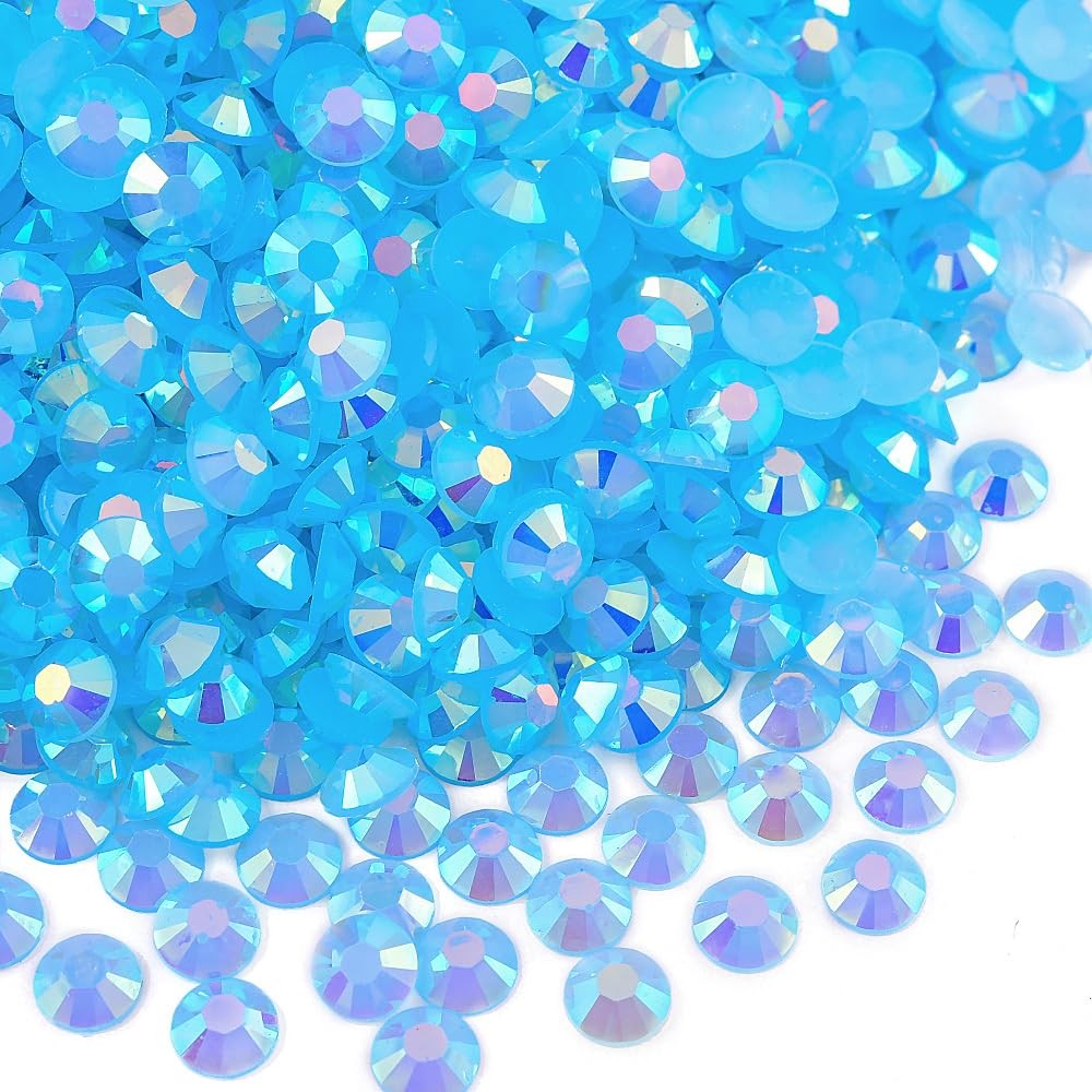 Blinginbox 2500pcs 4mm AB Resin Flatback Rhinestones Sapphire AB