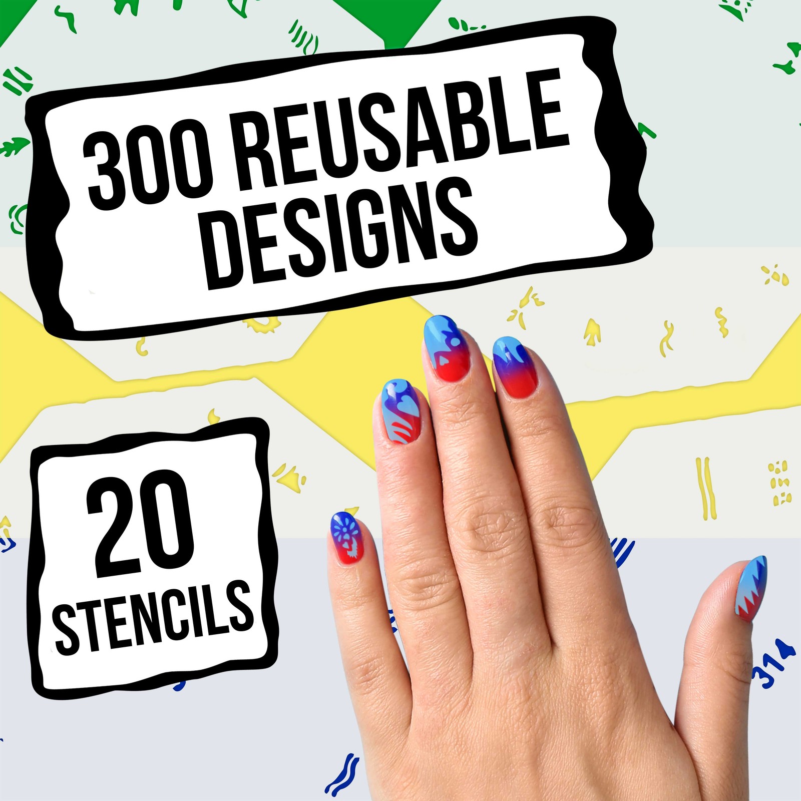 Set 16 260 Airbrush Nail Art STENCIL DESIGNS 20 Circle Template Sheets Kit Paint
