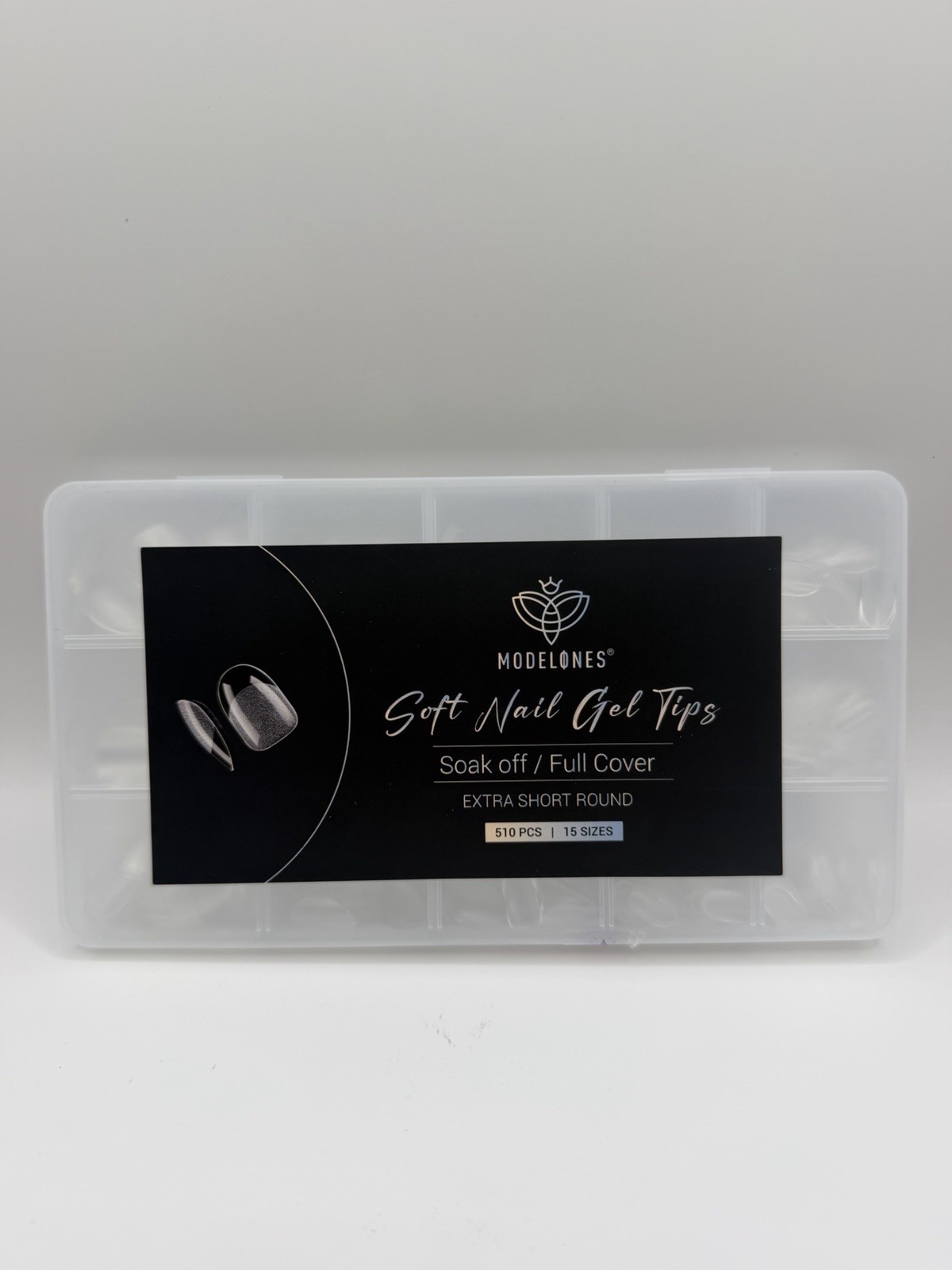 Modelones SoftNail Gel Tips SoakOff/FullCover Extra Short Round 510pcs 15Sizes J