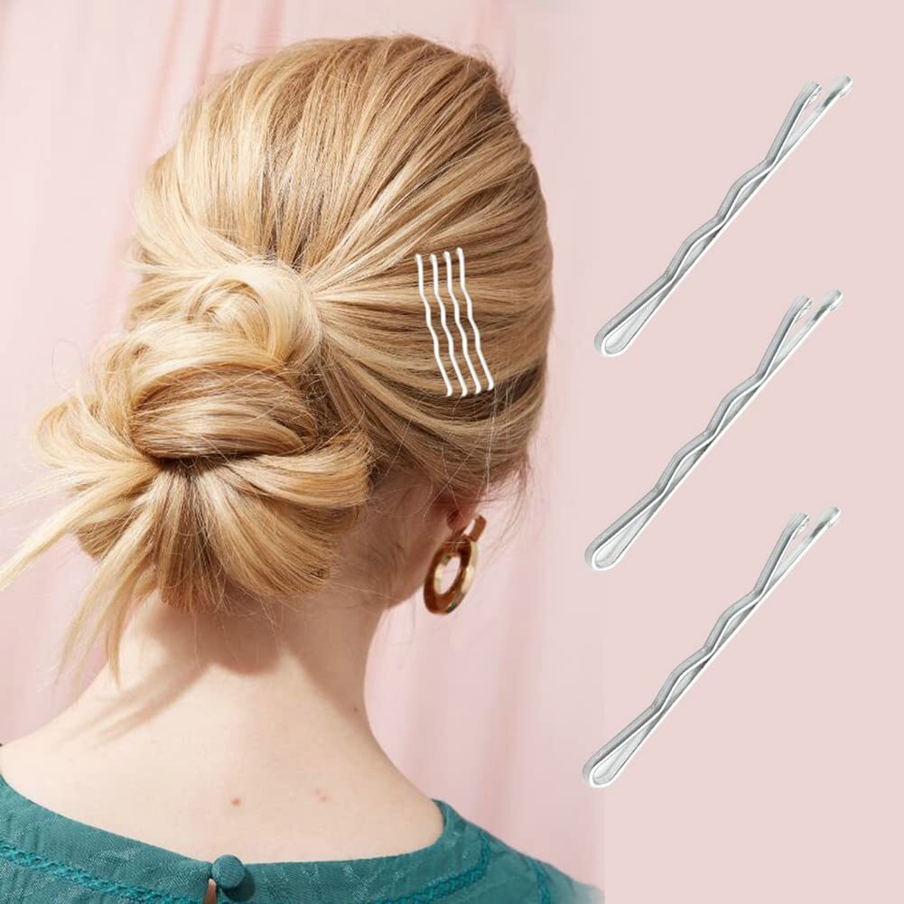 220 Ct 1.38 Inch Mini Silver Gray Cute Bobby Pins with Metal Silver（1.38inch）