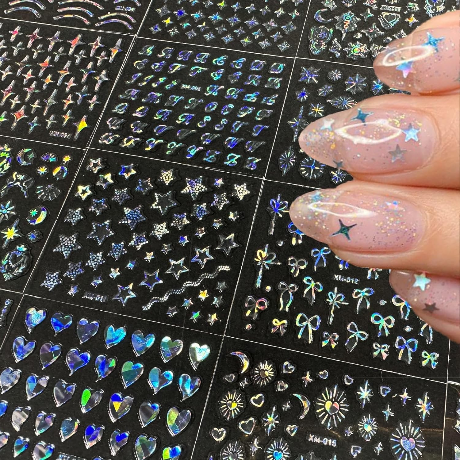 Star Nail Art Stickers Aurora Line 30 Sheets Self Adhesive Nail Decals for Ma…