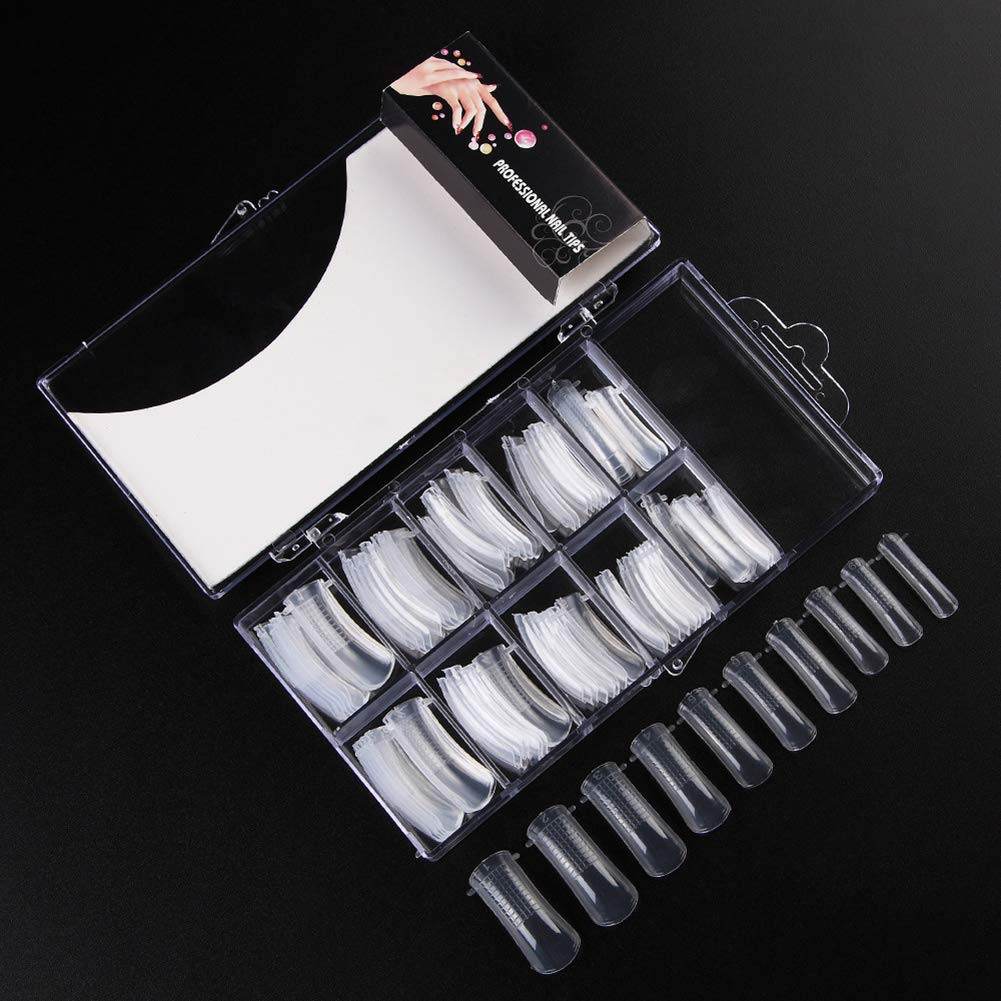 Nail Extension Form Tips Clear 100Pcs Poly Gel Acrylic Nails Mold Artificial Dua