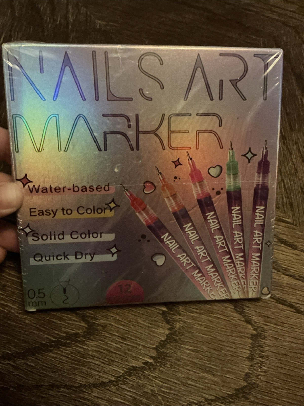 12 Color Nail Art Marker Set Water-Based Quick Dry Solid Colors for Nail Art