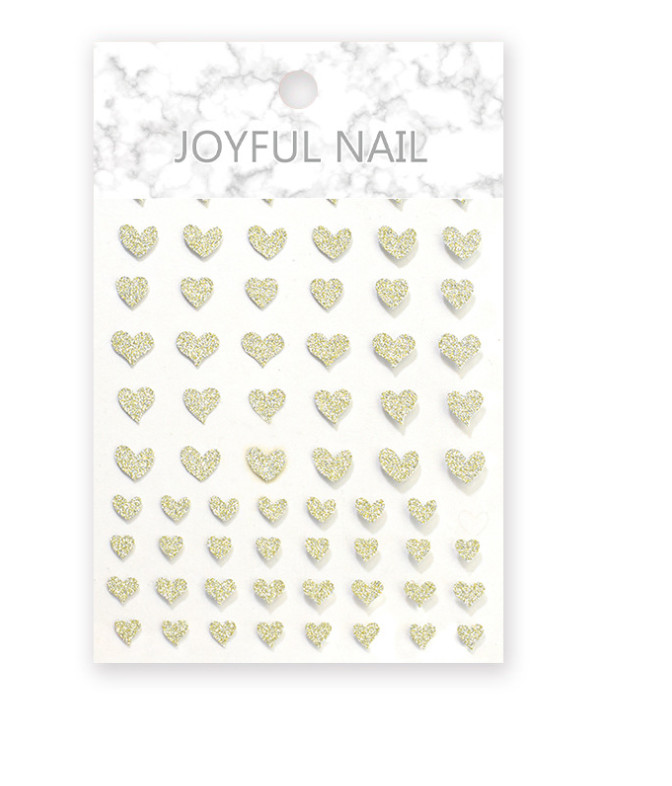 Champagne Gold Glitter Nail Stickers Heart Star Butterfly Bear Flame French NS53