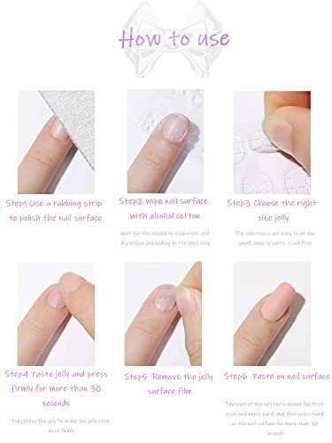 Short Square Press on Nails French Tip Fake Nails Full Cover Medium Square18