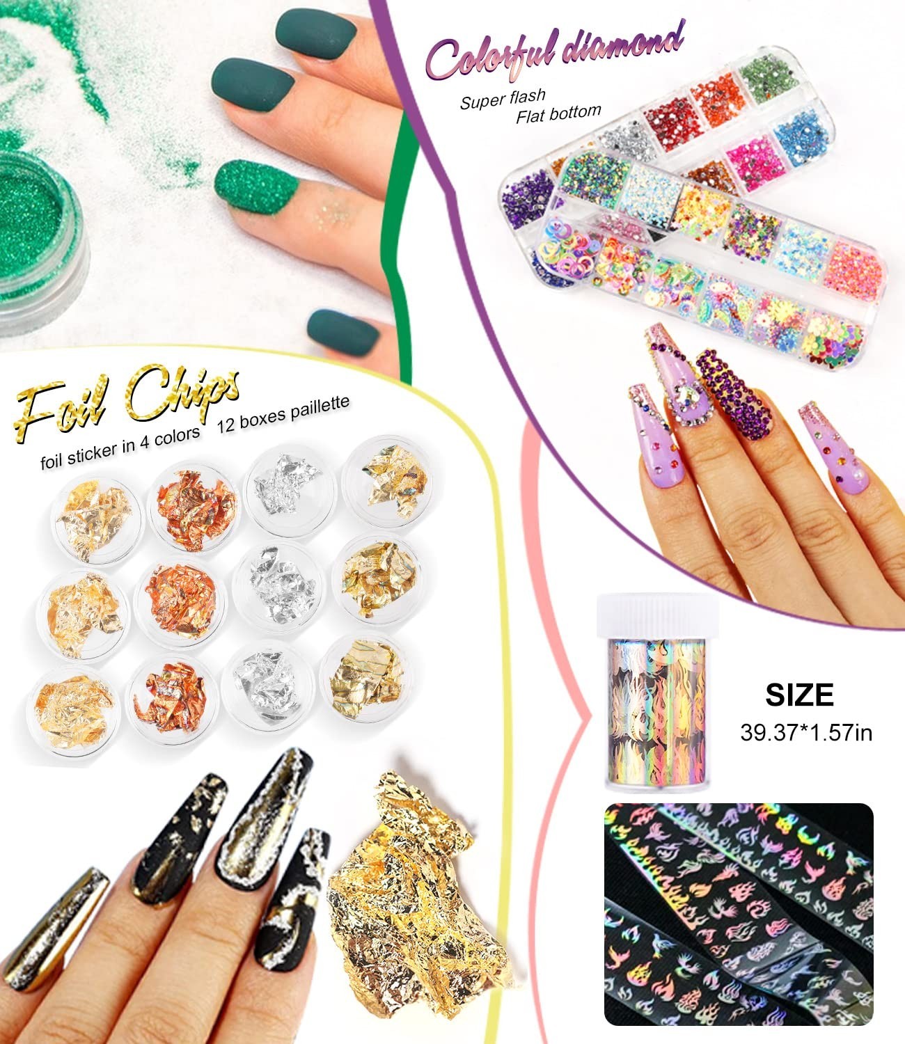 Major Dijit Acrylic Nail Kit with Nail Lamp, 0.35 oz White Clear Pi… Fast Ship