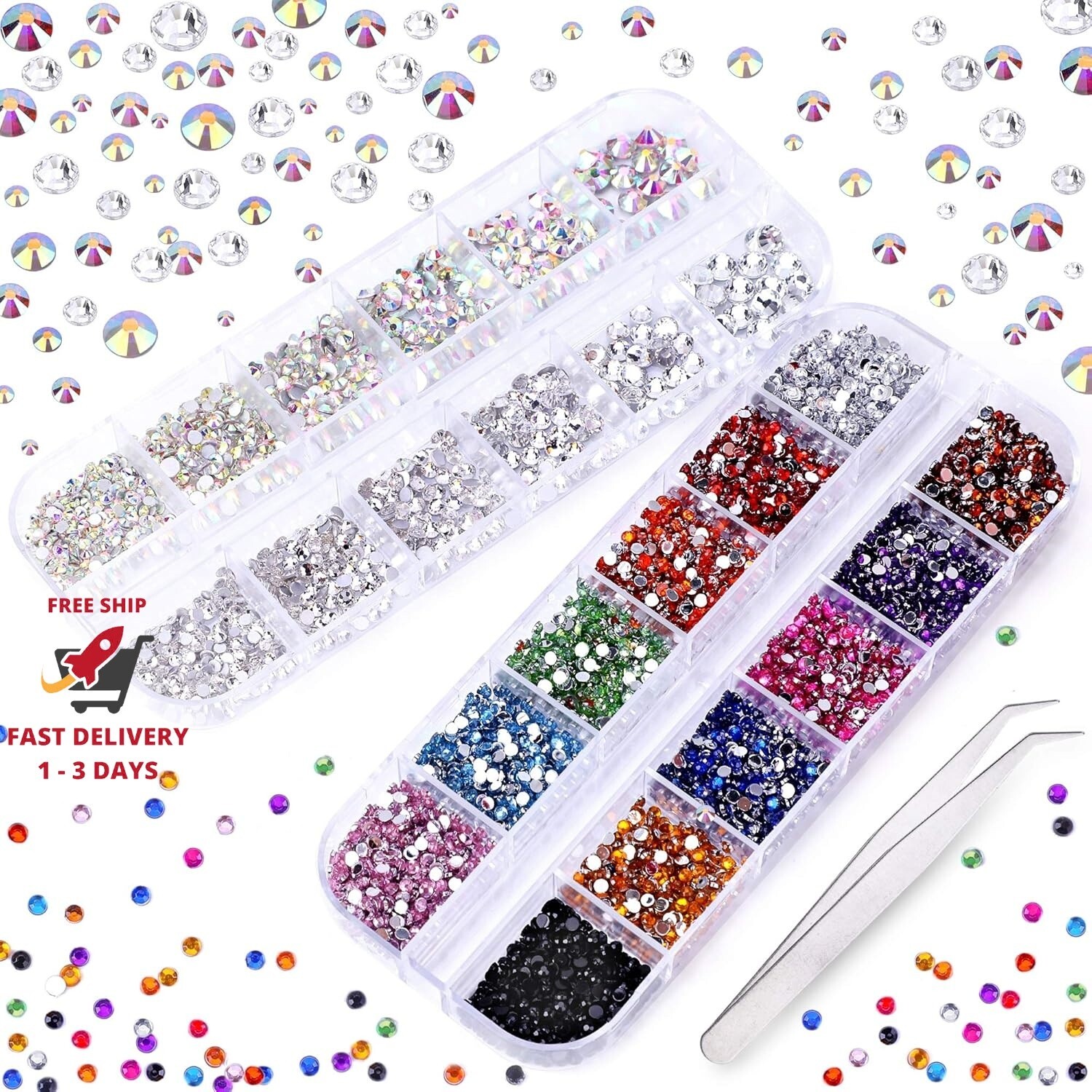 3000 diamantes de imitación para manualidades, diamantes de imitación AB