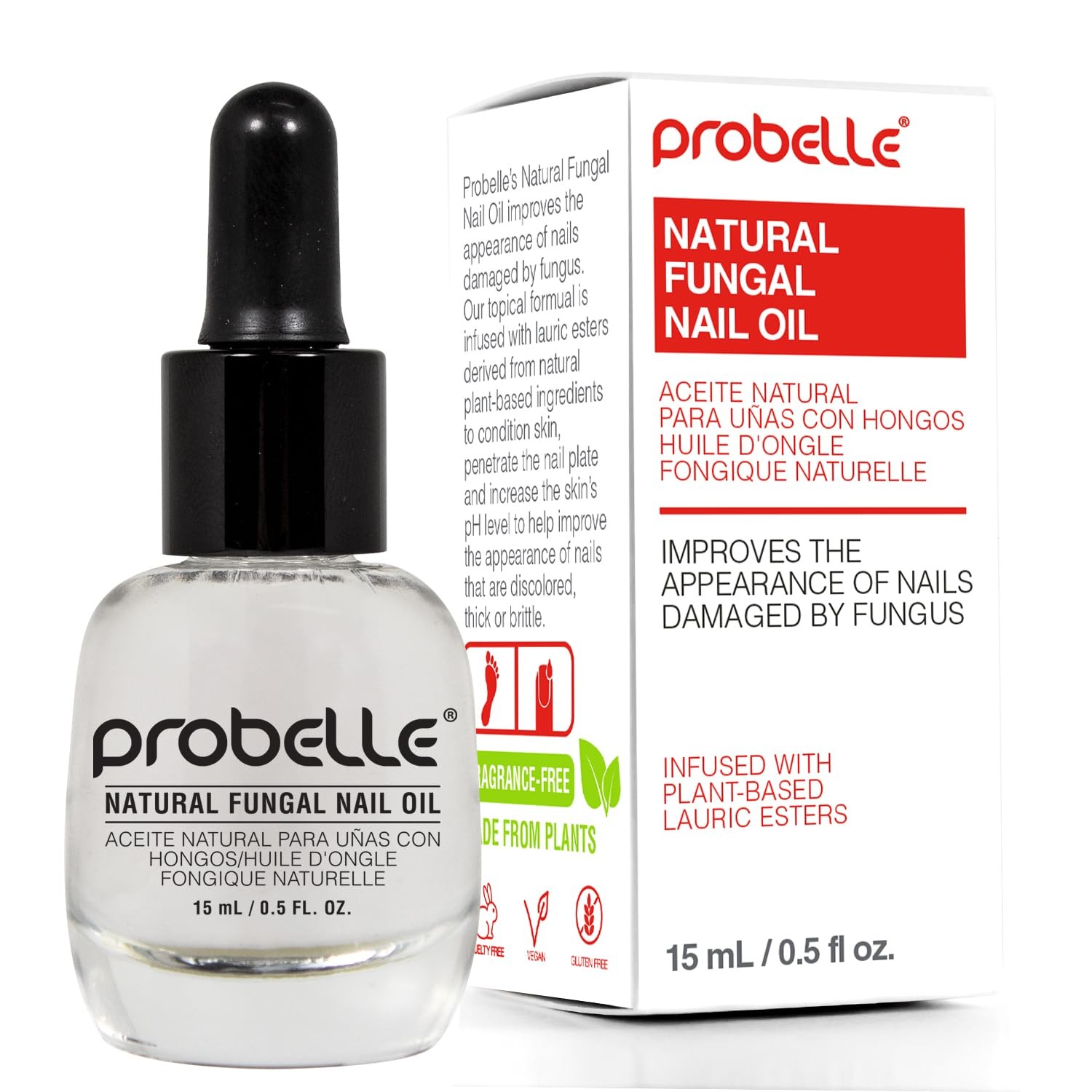 Probelle Natural Fungal Nail Oil, Color 0.5 Fl Oz (Pack of 1), Clear