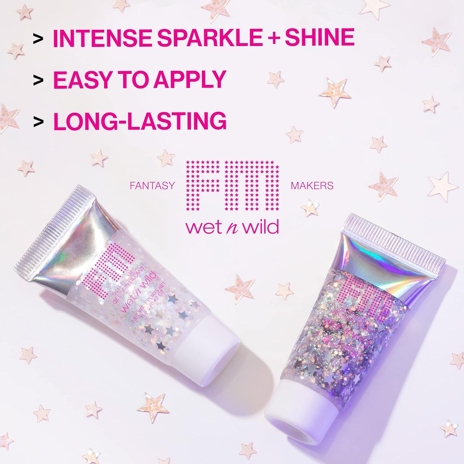 Silver Seeing Double Body Glitter Gel – Quick-Dry, Long-Wear, Face+Body (2 Pack)