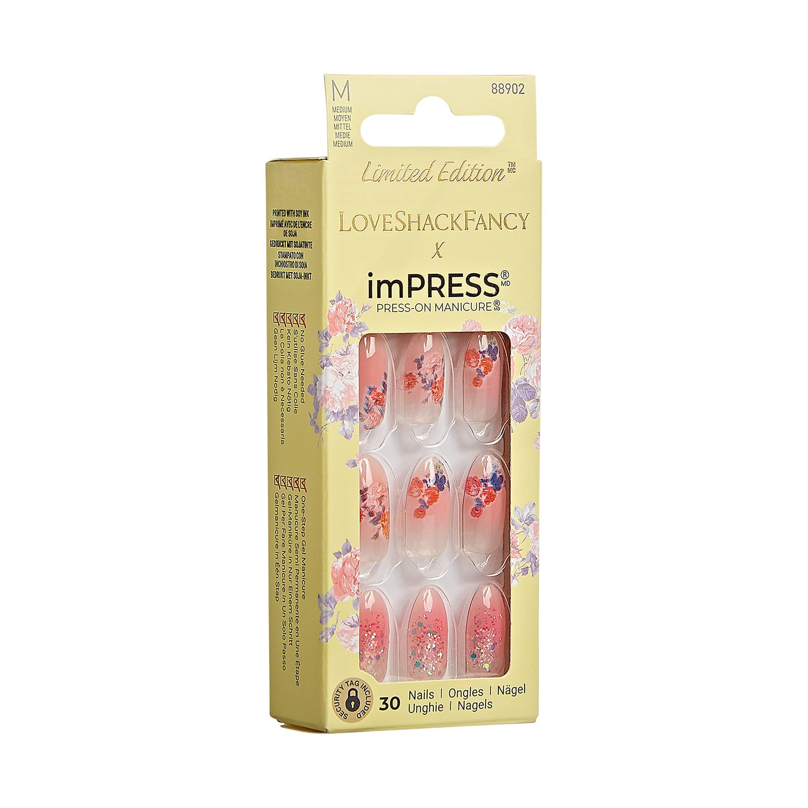 KISS LoveShackFancy x imPRESS Press-On Manicure Limited Edition, Medium, Pink