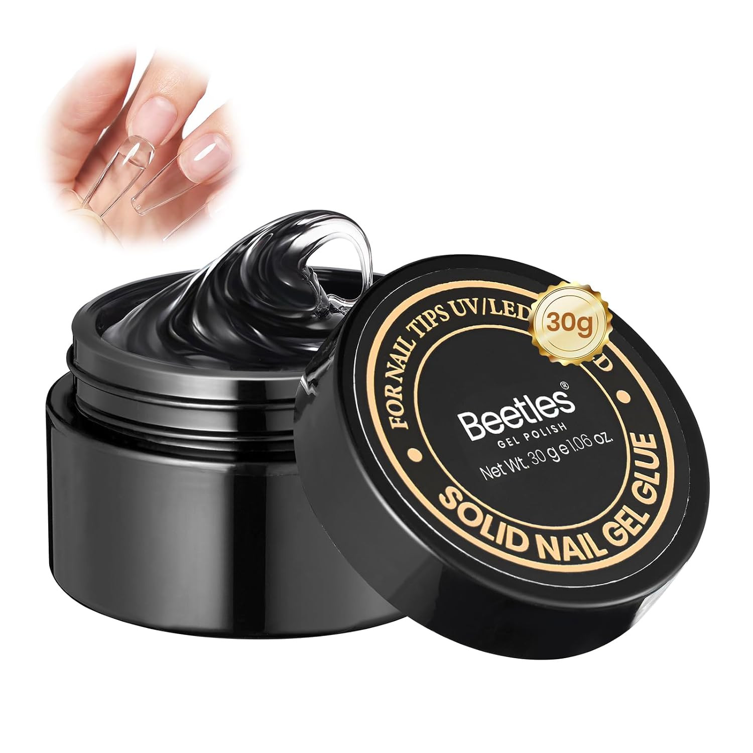 Beetles Solid Nail Glue Gel for False Tips, 15G Strong Adhesion for Clear Press