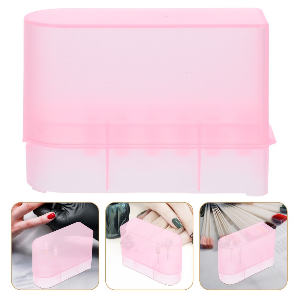 Nail Polishing Head Box Drill Bits Holder Grinding Finishing Case