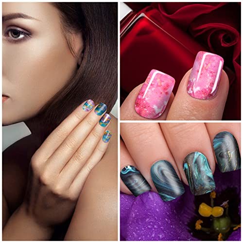 24 Sheets 336 Pcs Marble Nail Stickers Full Wraps for Women Girls Color Style 1