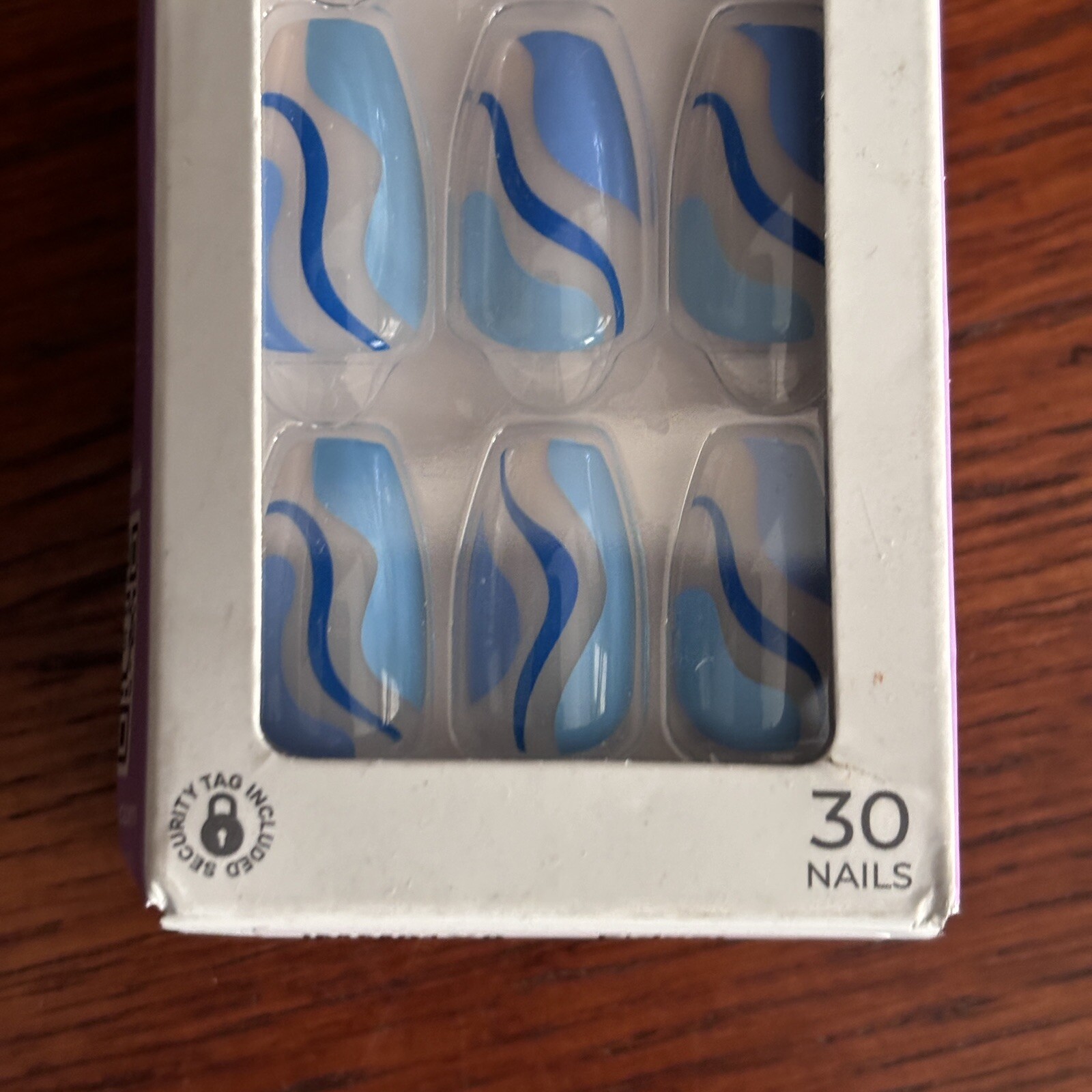 Kiss imPRESS THE NO GLUE MANI Fidget Blue Design 30 Peel & Press NIB