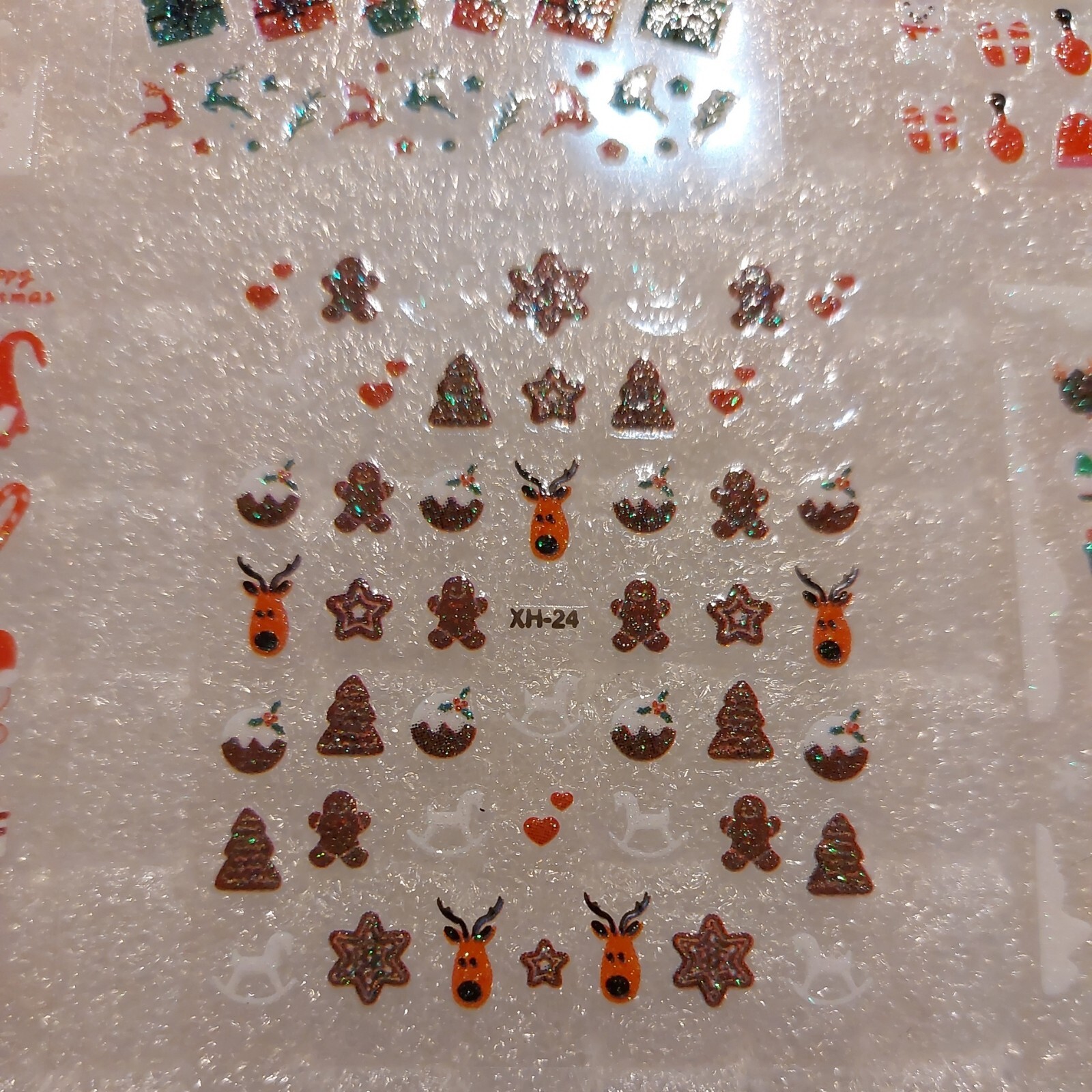 6 X Small Sheets Of Christmas Nail Art Stickers (Dn152) New