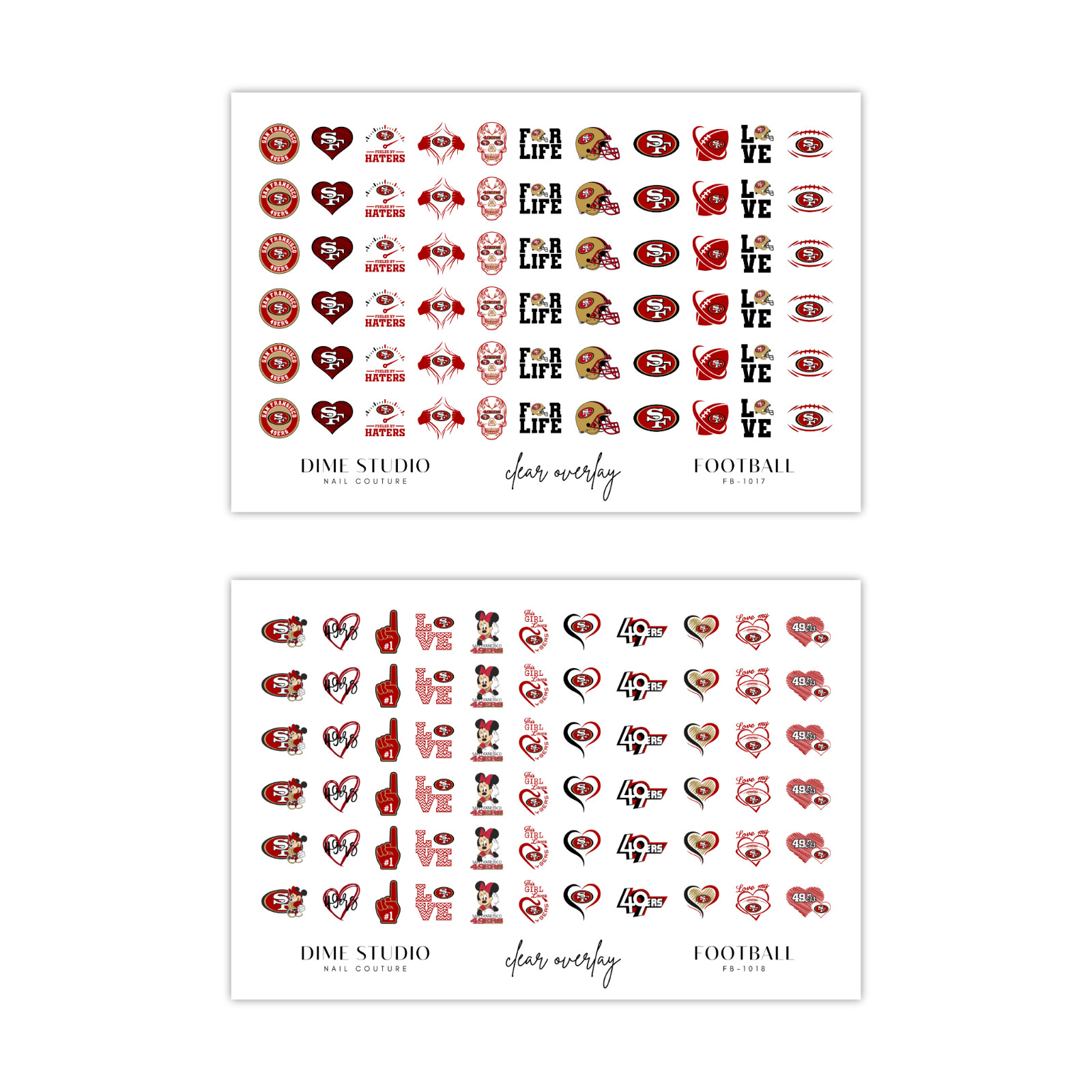 San Francisco 49ers Football Nail Decals Water Transfer Nail Art