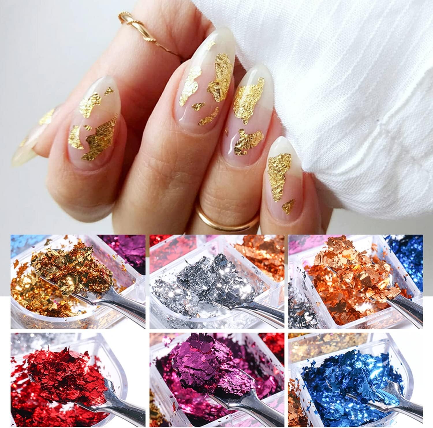 Holographic Nail Glitter Foils, 12 Colors Sparkly Ultra-Thin Aluminum Foil Nail