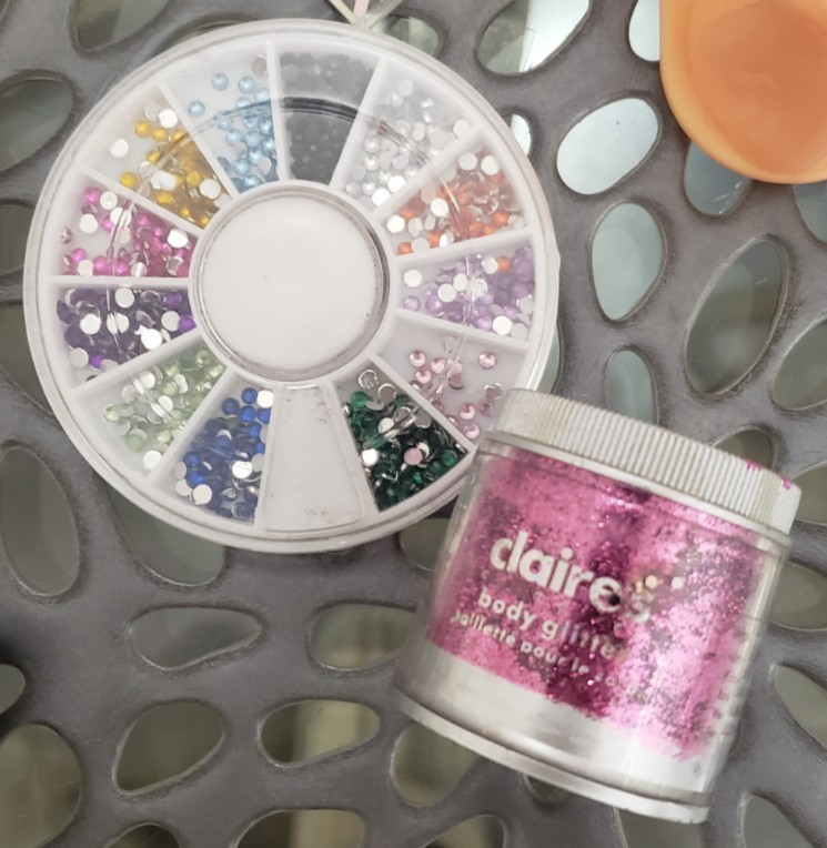 Nail Art Lot – Charms Gems Glitter Powder Caviar Beads Set Crafts