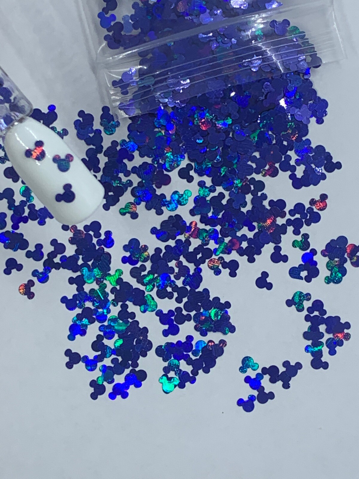 Holographic Blue Mickey Mouse Nail Glitter | 1 TSP | Gel Nail Art & Acrylic