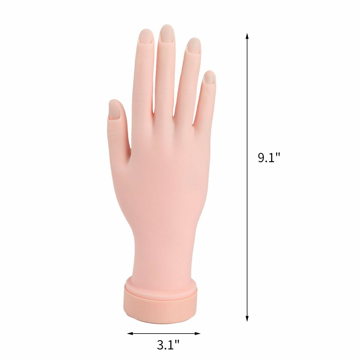 Flexible Practice Training Fake Hand Model Display & 100Pcs Full False Nail Tips