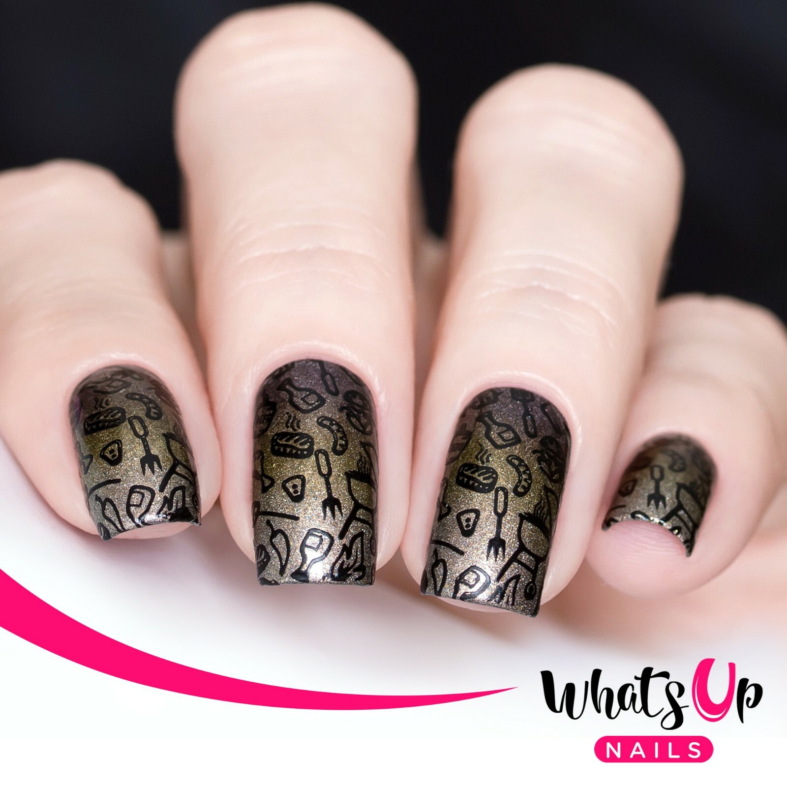 B043 Stars and Stripes Stamping Plate For Stamped Nail Art Design