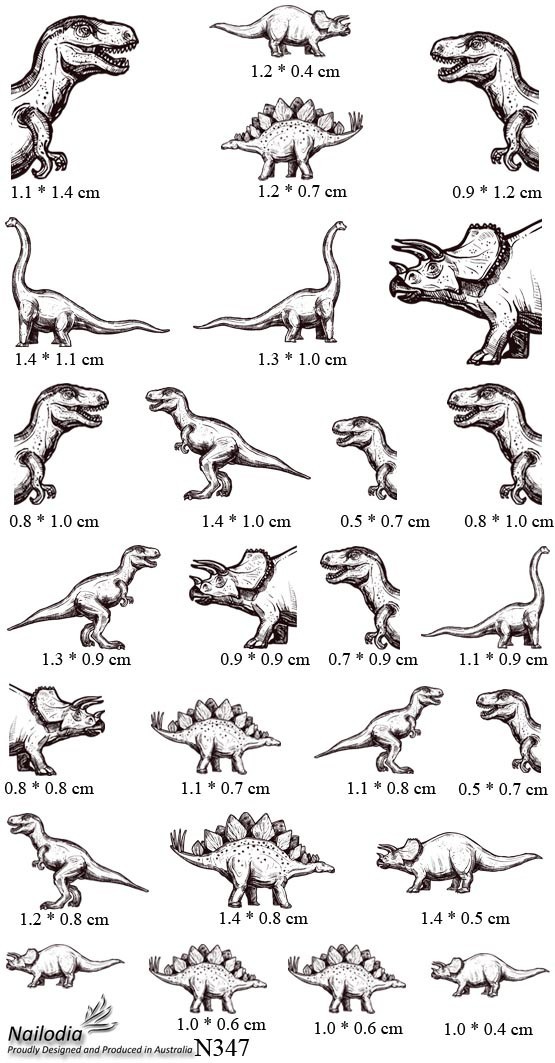 Dinosaur T-Rex Nail Art Decal Sticker Water Transfer Slider – Jurassic Theme